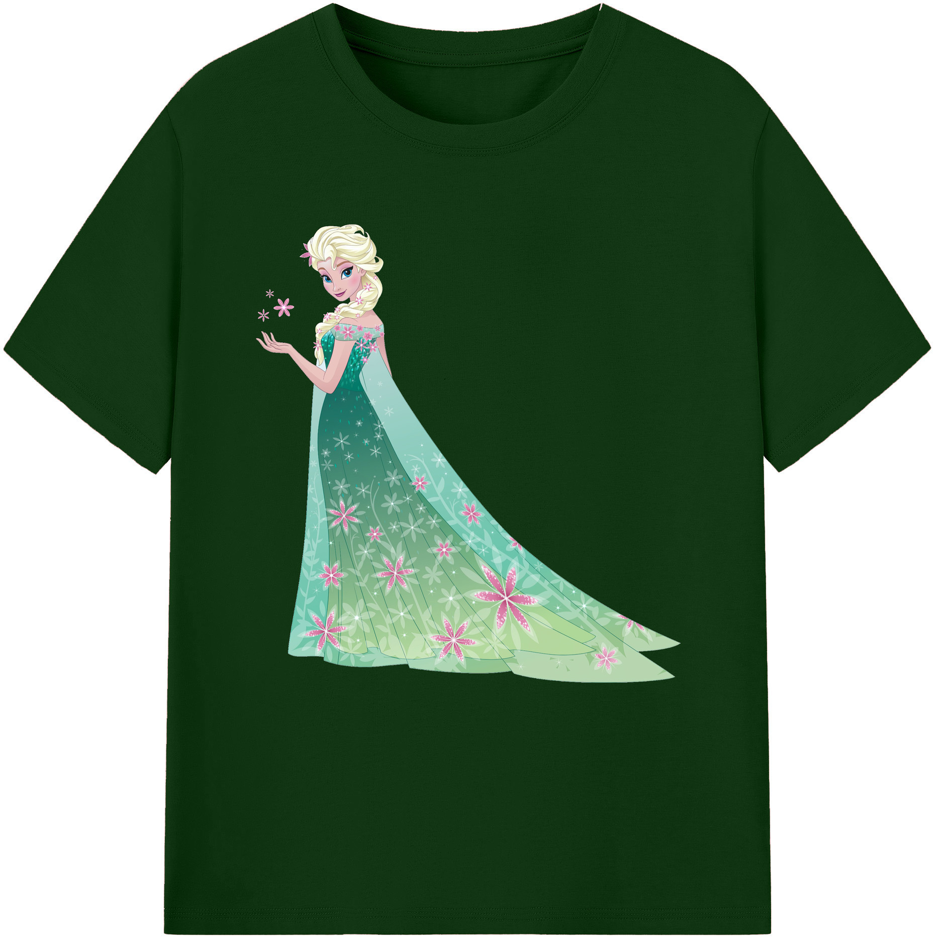 （画像用） アナと雪の女王 アンナ エルサ Frozen Anna Elsa 綿100％半袖Tシャツ（フロントプリント）
